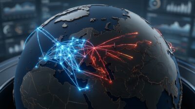 Карта банковских корреспондентских коридоров с обозначением санкционных блоков